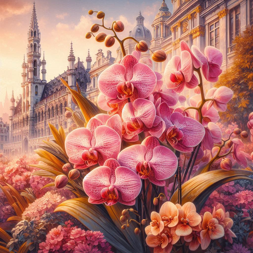 Fleurs Orchidée Pars- Offrir des fleurs - Illustration