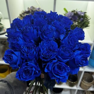 20 roses bleues