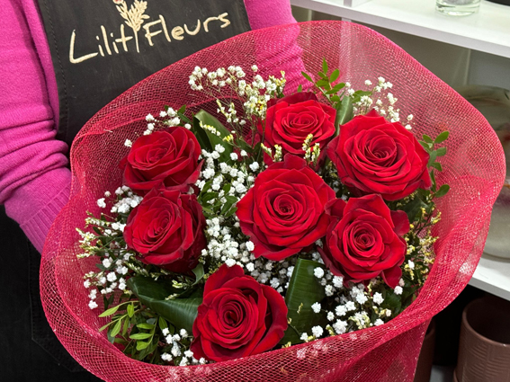 Boquet de fleurs Roses rouges - je t aime - Lilit Fleurs livraison Bruxelles Boquet de fleurs Roses rouges