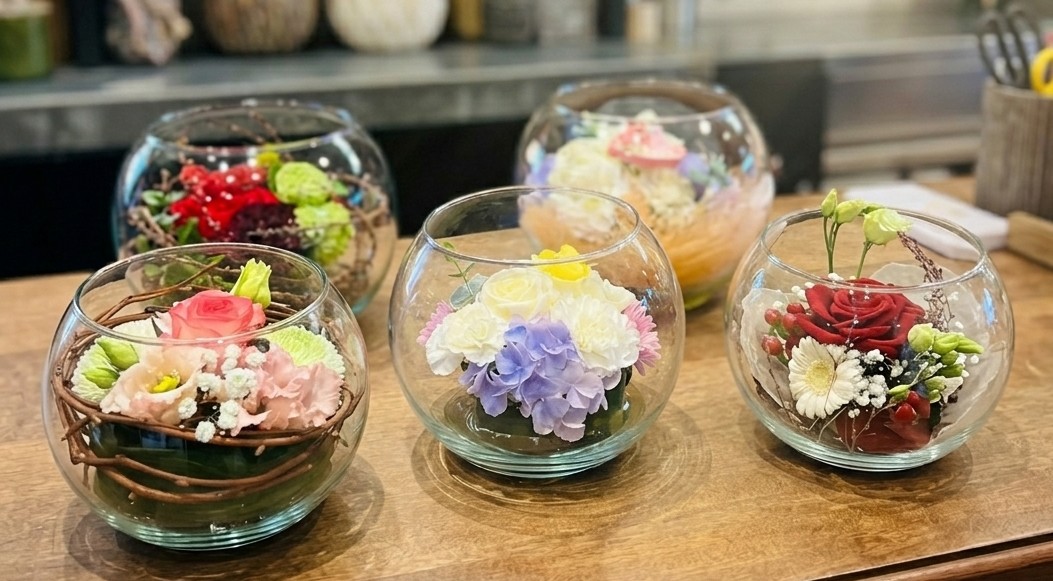 Ecrin de Fleurs ou Bulle Florale - Livraison fleurs Bruxelles - Lilit Fleurs Bulle Florale